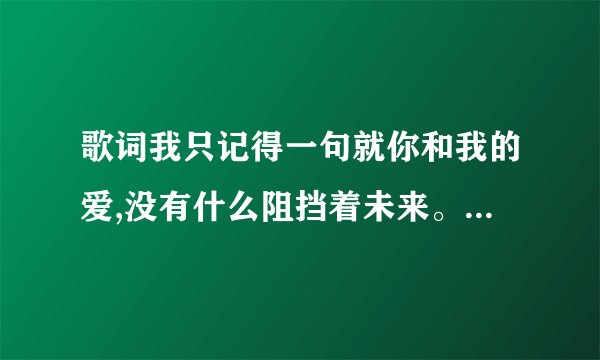 歌词我只记得一句就你和我的爱,没有什么阻挡着未来。是什么歌啊？...