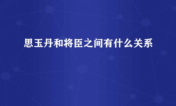 思玉丹和将臣之间有什么关系