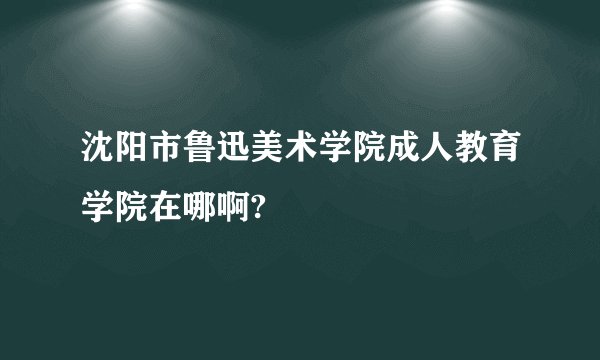 沈阳市鲁迅美术学院成人教育学院在哪啊?