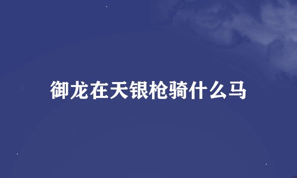 御龙在天银枪骑什么马