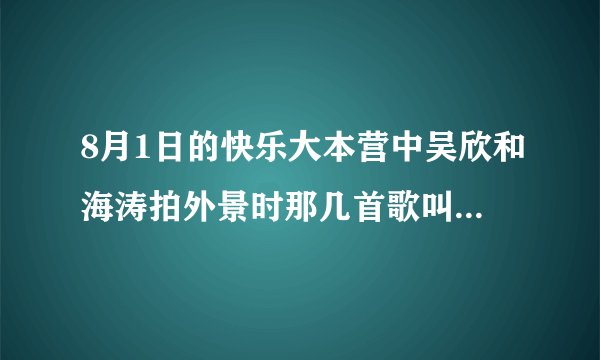 8月1日的快乐大本营中吴欣和海涛拍外景时那几首歌叫什么名字