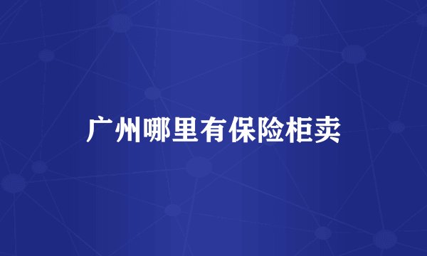 广州哪里有保险柜卖