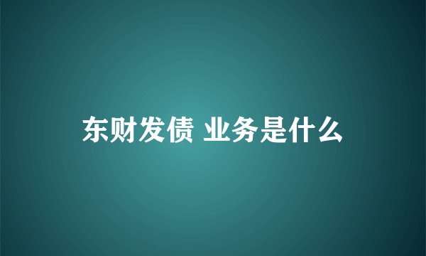 东财发债 业务是什么