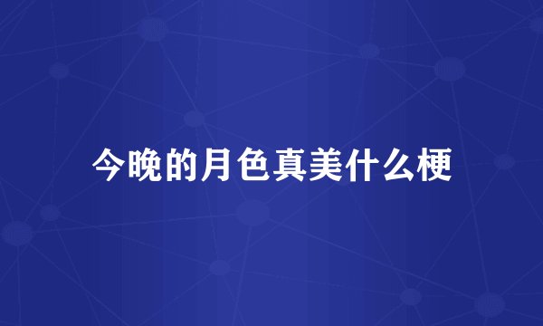 今晚的月色真美什么梗