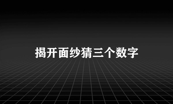 揭开面纱猜三个数字