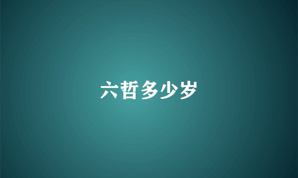 六哲多少岁