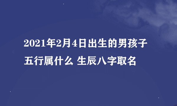 2021年2月4日出生的男孩子五行属什么 生辰八字取名