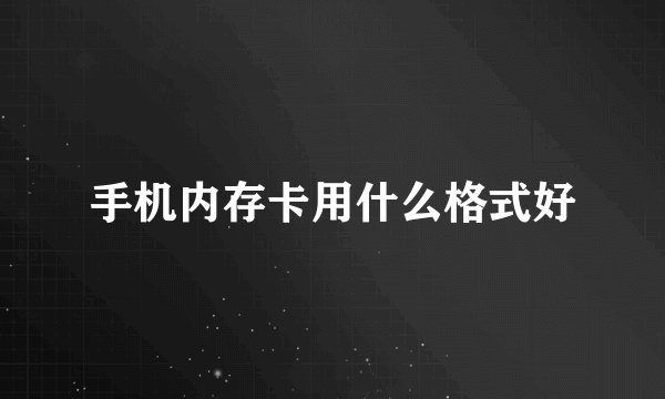 手机内存卡用什么格式好