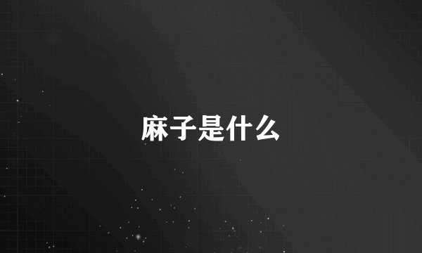 麻子是什么