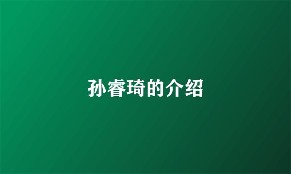 孙睿琦的介绍