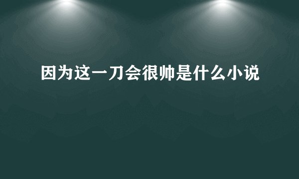 因为这一刀会很帅是什么小说