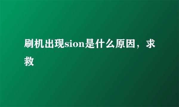 刷机出现sion是什么原因，求救