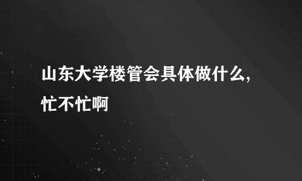 山东大学楼管会具体做什么,忙不忙啊