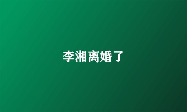 李湘离婚了