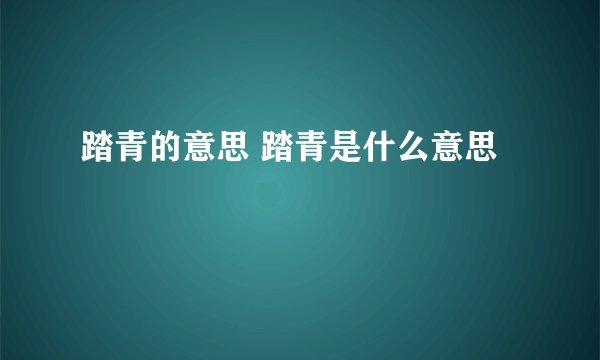 踏青的意思 踏青是什么意思