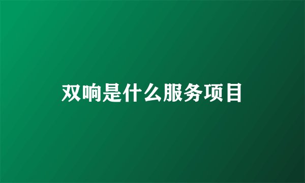 双响是什么服务项目