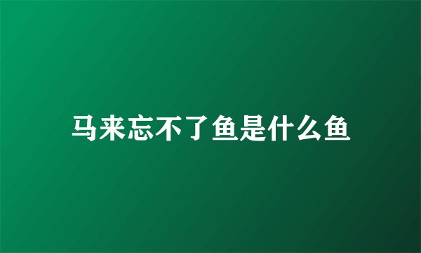 马来忘不了鱼是什么鱼