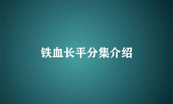 铁血长平分集介绍