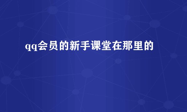 qq会员的新手课堂在那里的