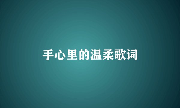 手心里的温柔歌词