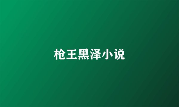 枪王黑泽小说