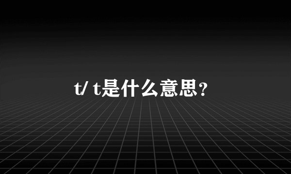 t/ t是什么意思？