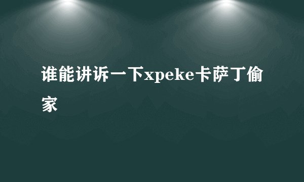 谁能讲诉一下xpeke卡萨丁偷家