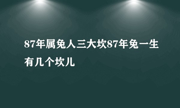 87年属兔人三大坎87年兔一生有几个坎儿