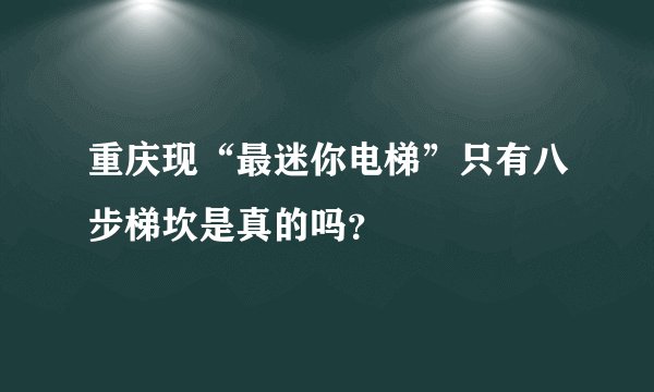 重庆现“最迷你电梯”只有八步梯坎是真的吗？