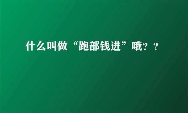 什么叫做“跑部钱进”哦？？