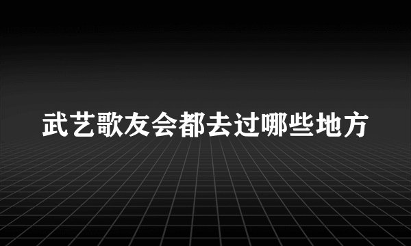 武艺歌友会都去过哪些地方