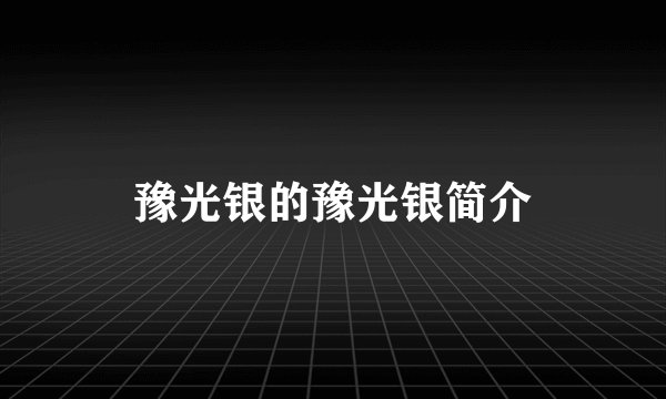 豫光银的豫光银简介