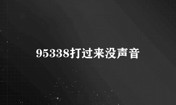 95338打过来没声音