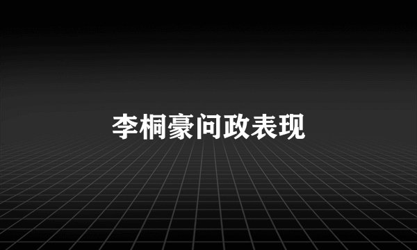 李桐豪问政表现