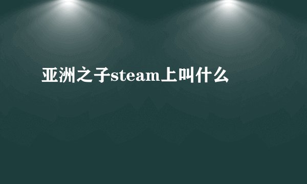 亚洲之子steam上叫什么