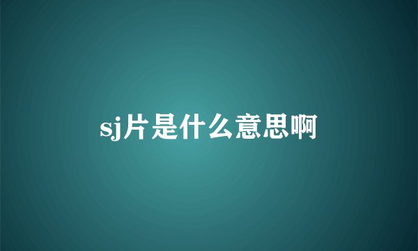 sj片是什么意思啊