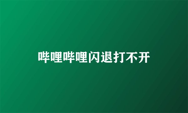 哔哩哔哩闪退打不开