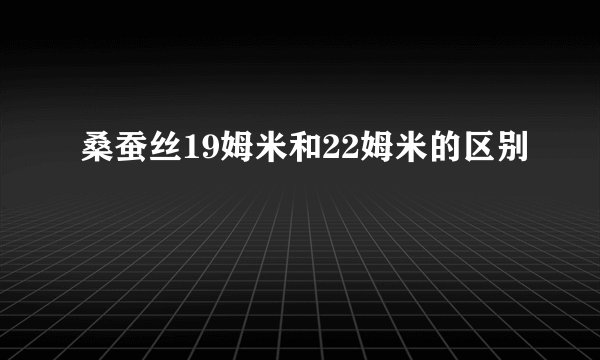 桑蚕丝19姆米和22姆米的区别