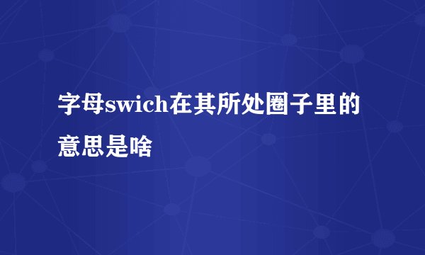 字母swich在其所处圈子里的意思是啥