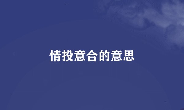 情投意合的意思