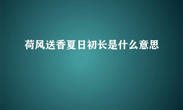 荷风送香夏日初长是什么意思