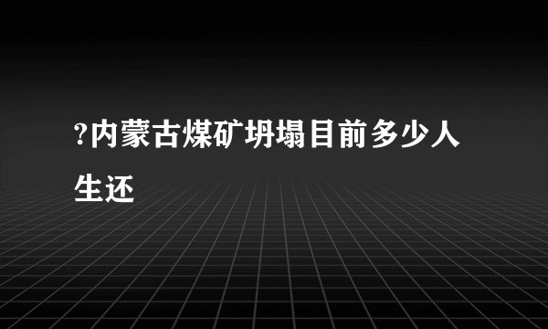 ?内蒙古煤矿坍塌目前多少人生还