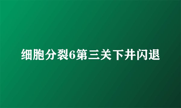 细胞分裂6第三关下井闪退