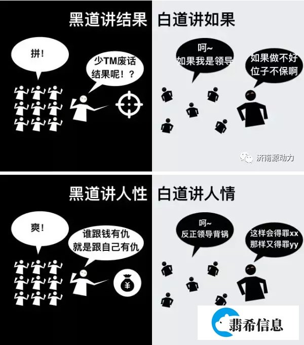 白道爱开会、黑道擅执行!白道讲如果,黑道讲结果!
