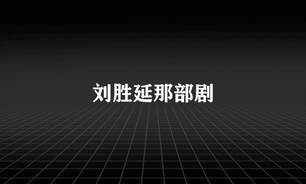 刘胜延那部剧