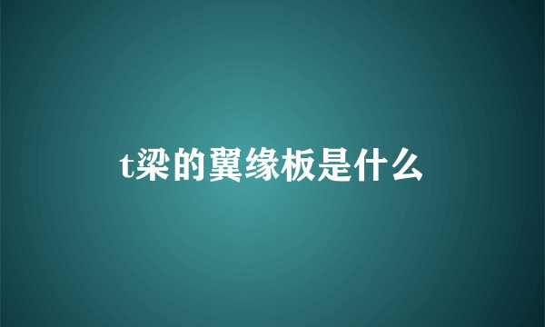 t梁的翼缘板是什么