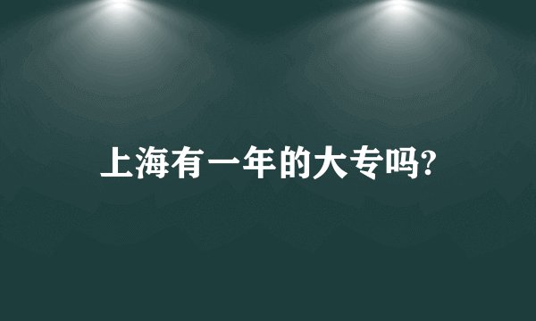 上海有一年的大专吗?