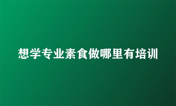 想学专业素食做哪里有培训