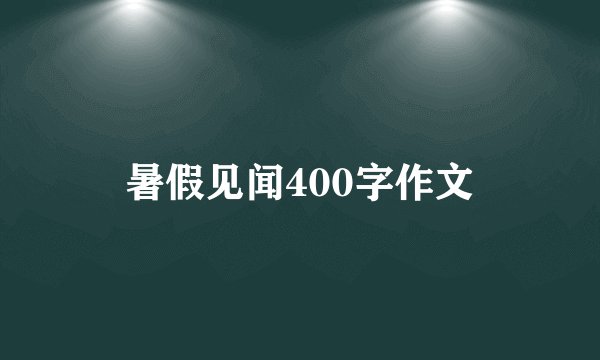 暑假见闻400字作文
