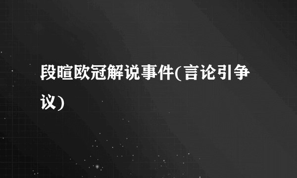 段暄欧冠解说事件(言论引争议)